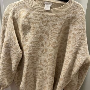 Women's Cream leopard Sweater